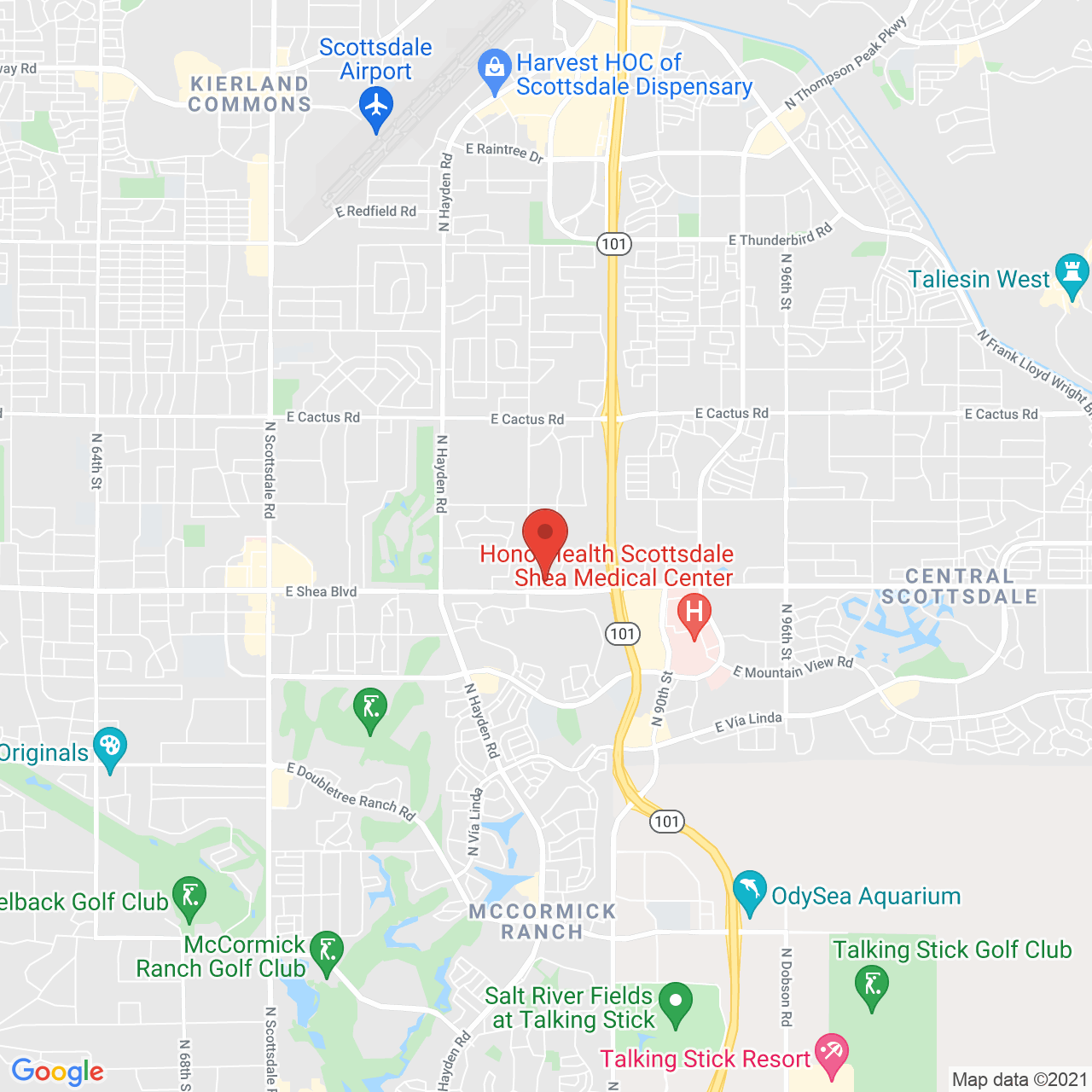 Google map image of our location in 8426 E Shea Blvd 8426 E Shea Blvd Scottsdale, AZ